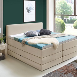 Bettkasten-Boxspringbett Puebla, grün, 160x200 cm, H3 bis 100kg