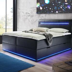 Bettkasten-Boxspringbett Xaya Express, schwarz, 140x200 cm, H3 bis 90kg