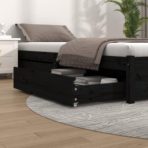 Bettschubladen 2 Stk. Schwarz Massivholz Kiefer 90x78x18 cm