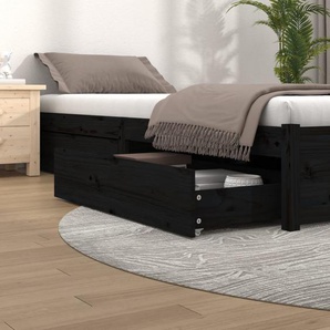 Bettschubladen 4 Stk. Schwarz Massivholz Kiefer 90x57x18 cm