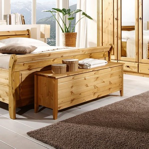 Betttruhe Cenan 136 x 47 x 38cm Braun/Kiefer Laugenfarbig
