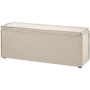 Betttruhe 140 x 51 x 40cm Beige/Beige Flachgewebe : Beige