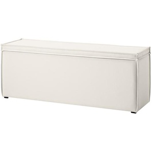 Betttruhe KINX 140 x 51 x 40cm Weiß/Weiß Weicher Baumwollstoff Kielo: Weiß