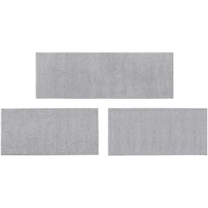 Bettumrandung ANDIAMO Bettvorleger Jerez Gr. B/L (Brücke): 67 cm x 140 cm (2 St.) B/L (Läufer): 67 cm x 200 cm (1 St.), rechteckig, grau (hellgrau) Bettumrandungen Bettvorleger, Läufer-Set, Kurzflor, gewebt, Uni-Farben