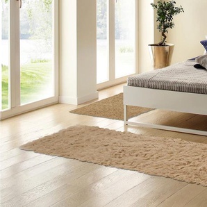 Bettumrandung BÖING CARPET Flokati 1500 g Gr. B/L (Brücke): 70 cm x 140 cm (2 St.) B/L (Läufer): 70 cm x 270 cm (1 St.), U-förmig, beige (sand) Bettumrandung Bettumrandungen Bettvorleger, Läufer-Set, Uni-Farben, reine Wolle, handgewebt