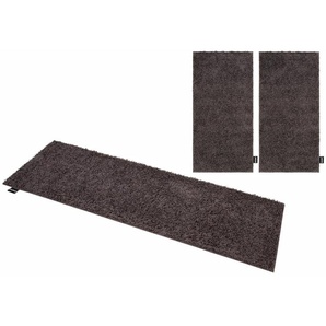Bettumrandung BRUNO BANANI Shaggy Soft Gr. B/L (Brücke): 70 cm x 140 cm (2 St.) B/L (Läufer): 70 cm x 250 cm (1 St.), U-förmig, braun Bettumrandungen gewebt, Uni-Farben, besonders weich, Bettvorleger, Läufer-Set