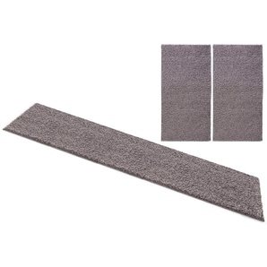 Bettumrandung BRUNO BANANI Shaggy Soft Gr. B/L (Brücke): 70 cm x 140 cm (2 St.) B/L (Läufer): 70 cm x 250 cm (1 St.), U-förmig, lila (mauve) Bettumrandungen gewebt, Uni-Farben, besonders weich, Bettvorleger, Läufer-Set