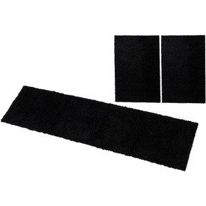 Bettumrandung BRUNO BANANI Shaggy Soft Gr. B/L (Brücke): 70 cm x 140 cm (2 St.) B/L (Läufer): 70 cm x 270 cm (1 St.), U-förmig, grau (anthrazit) Bettumrandungen gewebt, Uni-Farben, besonders weich, Bettvorleger, Läufer-Set