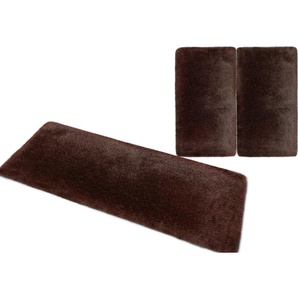 Bettumrandung GUIDO MARIA KRETSCHMER HOME&LIVING Micro exclusiv Teppich Gr. B/L (Brücke): 70 cm x 140 cm (2 St.) B/L (Läufer): 70 cm x 270 cm (1 St.), rechteckig, braun Bettumrandung Bettumrandungen Bettvorleger, Läufer-Set, weich, unifarben, Mikrofaser,