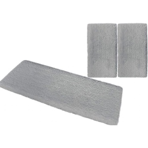 Bettumrandung GUIDO MARIA KRETSCHMER HOME&LIVING Micro exclusiv Teppich Gr. B/L (Brücke): 70 cm x 140 cm (2 St.) B/L (Läufer): 70 cm x 270 cm (1 St.), rechteckig, grau (stein) Bettumrandung Bettumrandungen Bettvorleger, Läufer-Set, weich, unifarben,