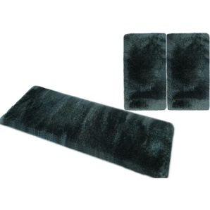 Bettumrandung GUIDO MARIA KRETSCHMER HOME&LIVING Micro exclusiv Teppich Gr. B/L (Brücke): 70 cm x 140 cm (2 St.) B/L (Läufer): 70 cm x 270 cm (1 St.), rechteckig, schwarz (black, forrest) Bettumrandung Bettumrandungen Bettvorleger, Läufer-Set, weich,