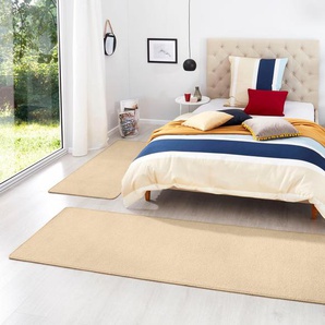 Bettumrandung HANSE HOME Fancy Gr. B/L (Brücke): 67 cm x 140 cm (2 St.) B/L (Läufer): 67 cm x 240 cm (1 St.), rechteckig, beige Bettumrandung Bettumrandungen Unifarben, Bettvorleger, 3-teiliges Läufer-Set fürs Schlafzimmer