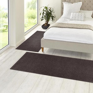 Bettumrandung HANSE HOME Pure 100 Gr. B/L (Brücke): 70 cm x 140 cm (2 St.) B/L (Läufer): 70 cm x 240 cm (1 St.), U-förmig, grau (anthrazit) Bettumrandung Bettumrandungen Uni-Farben, Bettvorleger, 3-Teiliger Läufer-Set, ringsum gekettelt