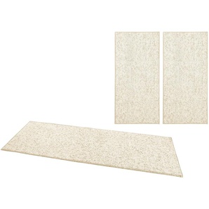 Bettumrandung HANSE HOME Wolly 2 Gr. B/L (Brücke): 67 cm x 140 cm (2 St.) B/L (Läufer): 67 cm x 250 cm (1 St.), rechteckig, beige (creme) Bettumrandung Bettumrandungen Handmade-Look, Woll-Optik, Hoch-Tief Effekt, 3-tlg. Läufer-Set