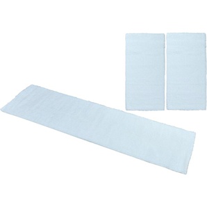 Bettumrandung HOME AFFAIRE Malin Gr. B/L (Brücke): 80 cm x 150 cm (2 St.) B/L (Läufer): 80 cm x 300 cm (1 St.), rechteckig, weiß Bettumrandungen Hochflor, Shaggy, Uni-Farben, leichter glanz, Microfaser, Pflegeleicht
