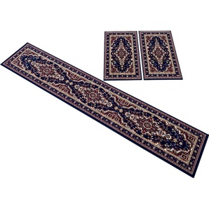 Bettumrandung HOME AFFAIRE Oriental Gr. B/L (Brücke): 60 cm x 110 cm (2 St.) B/L (Läufer): 60 cm x 320 cm (1 St.), rechteckig, blau (dunkelblau) Bettumrandung Bettumrandungen Läufer-Set, Kurzflor, Orient-Optik, mit Bordüre, pflegeleicht, elegant