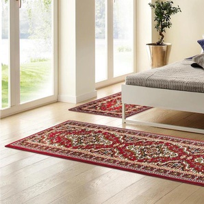 Bettumrandung HOME AFFAIRE Oriental Gr. B/L (Brücke): 60 cm x 110 cm (2 St.) B/L (Läufer): 60 cm x 320 cm (1 St.), rechteckig, rot Bettumrandung Bettumrandungen Läufer-Set, Kurzflor, Orient-Optik, mit Bordüre, pflegeleicht, elegant