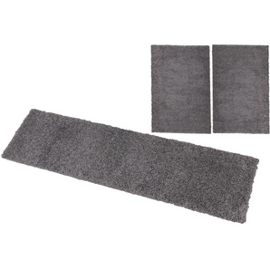 Bettumrandung HOME AFFAIRE Shaggy 30 Gr. B/L (Brücke): 70 cm x 140 cm (2 St.) B/L (Läufer): 70 cm x 270 cm (1 St.), rechteckig, grau (stone) Bettumrandungen gewebt, 2- oder 3-teilig, Bettvorleger, Läufer-Set, Uni-Farben