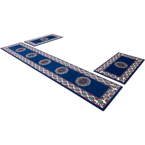 Bettumrandung HOME AFFAIRE Shari Gr. B/L (Brücke): 60 cm x 110 cm (2 St.) B/L (Läufer): 60 cm x 320 cm (1 St.), rechteckig, blau (hellblau) Bettumrandungen Orient-Optik, Bettvorleger, Läufer-Set für das Schlafzimmer