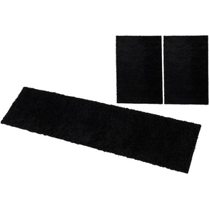 Bettumrandung HOME AFFAIRE Viva Gr. B/L (Brücke): 70 cm x 140 cm (2 St.) B/L (Läufer): 70 cm x 270 cm (1 St.), rechteckig, schwarz Bettumrandungen Bettvorleger, Läufer-Set, Uni-Farben, einfarbig, besonders kuschelig