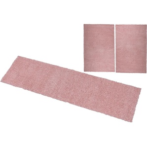 Bettumrandung HOME AFFAIRE Viva Gr. B/L (Brücke): 70 cm x 140 cm (2 St.) B/L (Läufer): 70 cm x 270 cm (1 St.), rechteckig, rosa Bettumrandungen Bettvorleger, Läufer-Set, Uni-Farben, einfarbig, besonders kuschelig