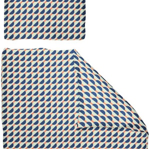 Bettwäsche ADAM Circles Gr. B/L: 135 cm x 200 cm (1 St.), B/L: 80 cm x 80 cm (1 St.), Buntgewebe, blau (blau, orange) Bettwäsche 135x200 cm GOTS zertifiziert - nachhaltig aus Bio-Baumwolle