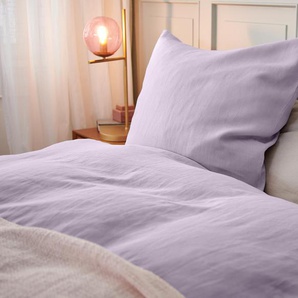 Bettwäsche aus gewaschenem Leinen - lila - Leinen - - Maße: 155 x 220 cm