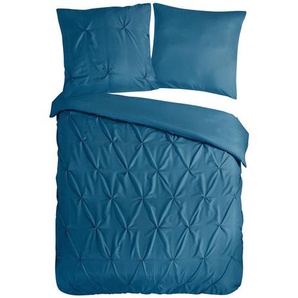 Bettwäsche Elegance, Blau, Petrol, Textil, Uni, 155x220 cm, bügelleicht, Schlaftextilien, Bettwäsche, Bettwäsche