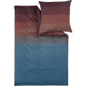 Bettwäsche BUGATTI Satinbettwäsche bugatti Gr. B/L: 140 cm x 200 cm (1 St.), B/L: 70 cm x 90 cm (1 St.), Mako-Satin, bunt (blau, terrakotta) Mako-Satin-Bettwäsche in warmen Farben