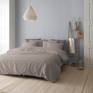 Bettwäsche CINDERELLA Morning Gr. B/L: 200 cm x 200 cm, B/L: 80 cm x 80 cm, Flanell, grau (taupe) Bettwäsche 200x200 cm Cinderella