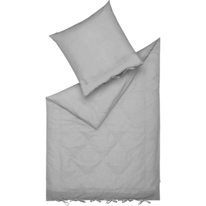 Bettwäsche ESPRIT Join Gr. B/L: 135 cm x 200 cm (1 St.), B/L: 80 cm x 80 cm (1 St.), Renforcé, grau (hellgrau) Renforcé-Bettwäsche mit Hotelverschluss und Bindebändern