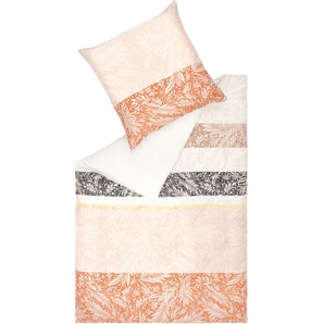 Bettwäsche ESPRIT Victoria Gr. B/L: 135 cm x 200 cm (1 St.), B/L: 80 cm x 80 cm (1 St.), Satin, bunt (orange, rot, terra) Satin-Bettwäsche aus 100% Baumwolle BCI