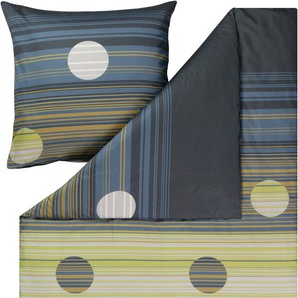 Bettwäsche ESTELLA BAILEY Gr. B/L: 135 cm x 200 cm (1 St.), B/L: 80 cm x 80 cm (1 St.), Mako-Satin, blau (petrol) Bettwäsche 135x200 cm