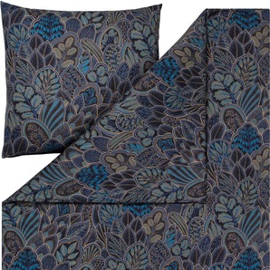 Bettwäsche ESTELLA BALDUIN Gr. B/L: 135 cm x 200 cm (1 St.), B/L: 80 cm x 80 cm (1 St.), Mako-Interlock-Jersey, blau (nachtblau) Bettwäsche 135x200 cm ABSOLUT BÜGELFREI