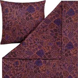 Bettwäsche ESTELLA BALDUIN Gr. B/L: 135 cm x 200 cm (1 St.), B/L: 80 cm x 80 cm (1 St.), Mako-Interlock-Jersey, lila (pflaume) Bettwäsche 135x200 cm ABSOLUT BÜGELFREI