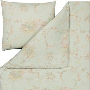 Bettwäsche ESTELLA CECILIA Gr. B/L: 135 cm x 200 cm (1 St.), B/L: 80 cm x 80 cm (1 St.), Mako-Interlock-Jersey, grün (reseda) Bettwäsche 135x200 cm ABSOLUT BÜGELFREI