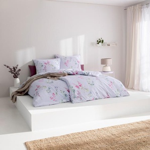 Bettwäsche ESTELLA EIKE Gr. B/L: 135 cm x 200 cm (1 St.), B/L: 80 cm x 80 cm (1 St.), Mako-Interlock-Jersey, lila (lilac) Bettwäsche 135x200 cm ABSOLUT BÜGELFREI
