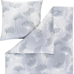 Bettwäsche ESTELLA ISABELLA Gr. B/L: 155 cm x 220 cm (1 St.), B/L: 80 cm x 80 cm (1 St.), Mako-Interlock-Jersey, grau (platinfarben) Bettwäsche 155x220 cm ABSOLUT BÜGELFREI
