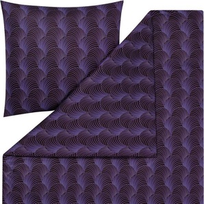 Bettwäsche ESTELLA JACOBIA Gr. B/L: 135 cm x 200 cm (1 St.), B/L: 80 cm x 80 cm (1 St.), Mako-Interlock-Jersey, lila (aubergine) Bettwäsche 135x200 cm ABSOLUT BÜGELFREI