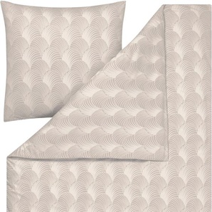 Bettwäsche ESTELLA JACOBIA Gr. B/L: 155 cm x 220 cm (1 St.), B/L: 80 cm x 80 cm (1 St.), Mako-Interlock-Jersey, beige (perlmutt) Bettwäsche 155x220 cm ABSOLUT BÜGELFREI