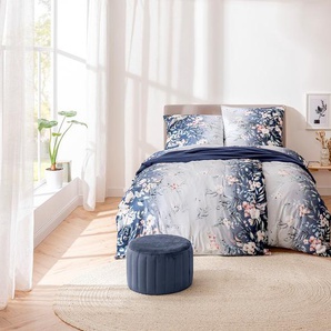 Bettwäsche ESTELLA LORELAI Gr. B/L: 135 cm x 200 cm (1 St.), B/L: 80 cm x 80 cm (1 St.), Mako-Interlock-Jersey, blau (saphir) Bettwäsche 135x200 cm ABSOLUT BÜGELFREI