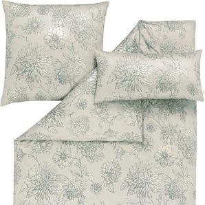 Bettwäsche ESTELLA MARTHA Gr. B/L: 155 cm x 220 cm (1 St.), B/L: 80 cm x 80 cm & 80 cm x 40 cm (2 St.), Schweizer Satin, grün (reseda) Satin-Bettwäsche Gratis-Kissenbezug 40x80 inklusive