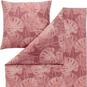 Bettwäsche ESTELLA MODENA Gr. B/L: 155 cm x 220 cm (1 St.), B/L: 80 cm x 80 cm (1 St.), Edel-Köper-Flanell, braun (rost) Bettwäsche 155x220 cm