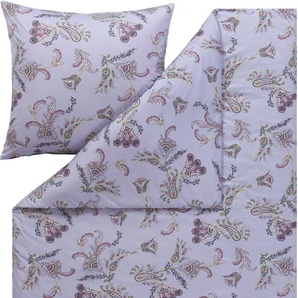 Bettwäsche ESTELLA Paisley Gr. B/L: 135 cm x 200 cm (1 St.), B/L: 80 cm x 80 cm (1 St.), Mako-Interlock-Jersey, lila (flieder) Bettwäsche 135x200 cm ABSOLUT BÜGELFREI