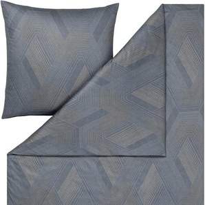 Bettwäsche ESTELLA QUINN Gr. B/L: 135 cm x 200 cm (1 St.), B/L: 80 cm x 80 cm (1 St.), Mako-Interlock-Jersey, grau (graphit) Bettwäsche 135x200 cm ABSOLUT BÜGELFREI