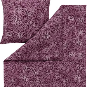 Bettwäsche ESTELLA ROVIGO Gr. B/L: 155 cm x 220 cm (1 St.), B/L: 80 cm x 80 cm (1 St.), Edel-Köper-Flanell, lila (aubergine) Bettwäsche 155x220 cm sehr flauschig