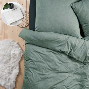Bettwäsche ESTELLA TAKOMA Gr. B/L: 135 cm x 200 cm (1 St.), B/L: 80 cm x 80 cm (1 St.), Mako-Interlock-Jersey, grün (mint) Bettwäsche 135x200 cm ABSOLUT BÜGELFREI