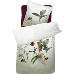 damai Bettwäsche Ficus, Satin (Bio-Baumwolle), 2 teilig, mit floralem Design