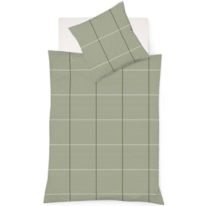 Bettwäsche FLEURESSE Lech 4311 Gr. B/L: 200 cm x 200 cm (1 St.), B/L: 80 cm x 80 cm & 80 cm x 80 cm (2 St.), Flanell, grün Bettwäsche 200x200 cm Buntgewebter Flanell mit Karos