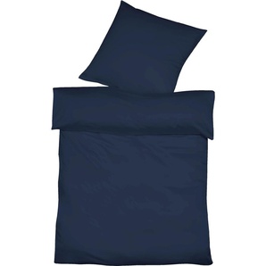 Bettwäsche FLEURESSE Provence in Gr. 135x200, 155x220 oder 200x200 cm Gr. B/L: 135 cm x 200 cm (1 St.), B/L: 80 cm x 80 cm (1 St.), Leinen, blau (navy) Bettwäsche 135x200 cm in Halbleinen-Qualität, mit Reißverschluss